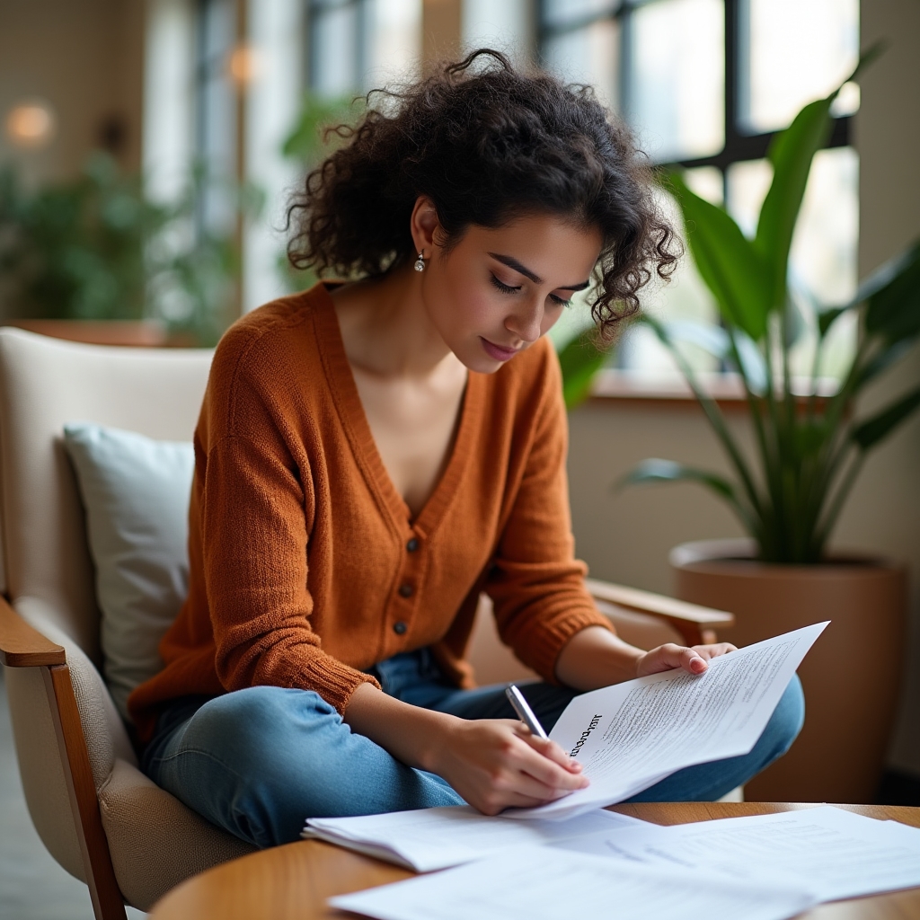 Budget methodology researcher working with printed materials